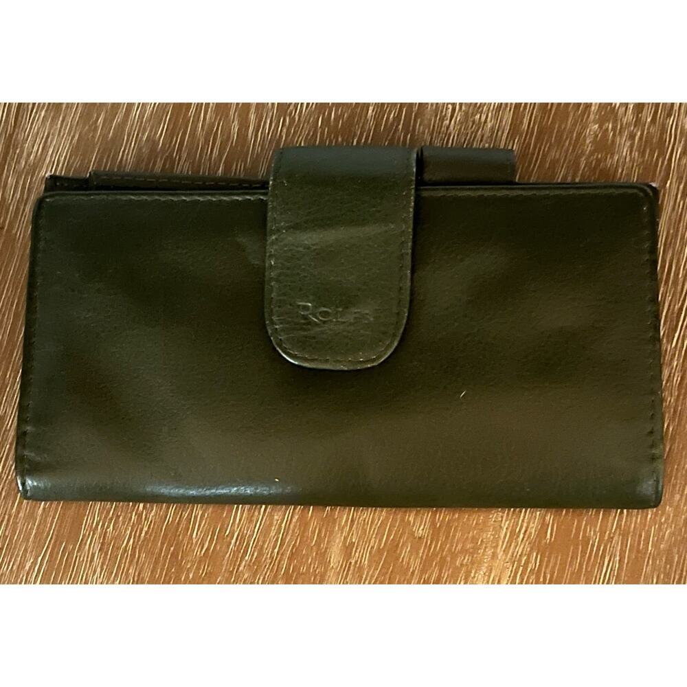 Vintage Roles Green Genuine Leather Trifold Wallet Pen Slot Organizer Card Slots